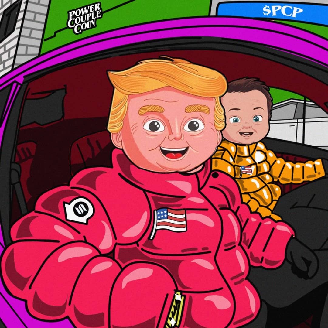 Trump and buddy in the car shining