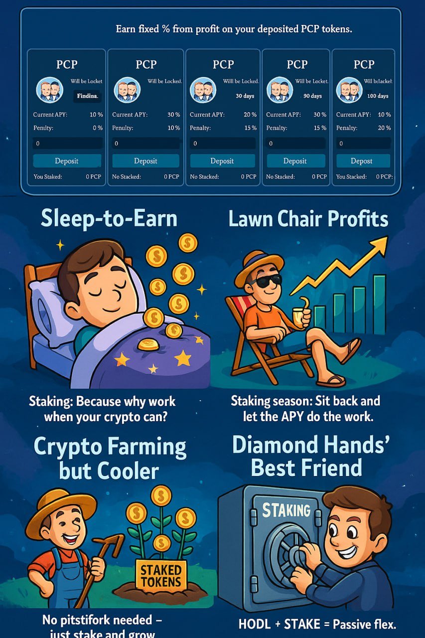 Stake $PCP and earn while you chill